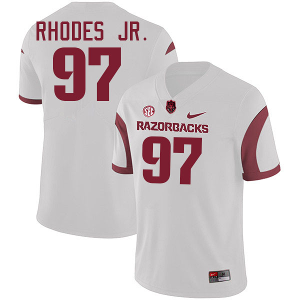 #97 Quincy Rhodes Jr. Arkansas Jersey,Arkansas Razorbacks College Football Jerseys Stitched-Retro Wh  #97 Quincy Rhodes Jr. Arkansas Jersey,Arkansas Razorbacks College Football Jerseys Stitched-Retro Wh